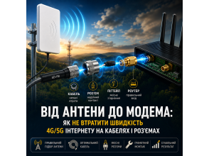 Від антени до модема: як не втратити швидкість 4G/5G інтернету на кабелях і роз'ємах