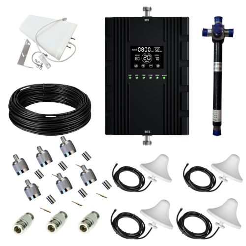 Купити комплект підсилення зв’язку GSM/3G/4G Lintratek AA20 Signal Base ⏩ 5 діапазонів, підсилення до 70 дБ, зовнішня антена та 4 внутрішні антени ✅ Покращення дзвінків і мобільного інтернету в будинках, офісах, магазинах та складських приміщеннях✅