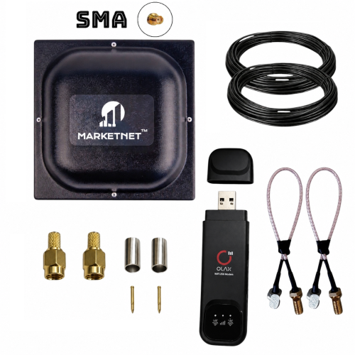 Купити комплект 4G роутер Olax F95 + антена Marketnet MIMO T800 SMA 2×21 dBi для стабільного LTE-інтернету✅ Швидкість до 150 Мбіт/с, MIMO 2×2✅ Частоти 900/1800/2100/2600 МГц, Wi-Fi 2,4/5,8 ГГц✅  Робота до 25 км від БС✅ Доставка по Україні ⏩