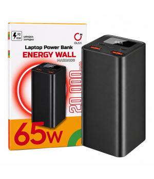 Мощный Power Bank 20000 мАг 65W с поддержкой PD и быстрой зарядкой до 100W через Type-C⚡ Идеальный внешний аккумулятор для ноутбука, смартфона и планшета⚡Купить повербанк 65 Вт для работы и путешествий с доставкой по Украине ⏩