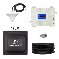 Комплект GSM Репітер 900/1800/2100 МГц підсилювач мобільного зв'язку та інтернету з антеною Marketnet 19 дБ