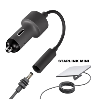 Купити автомобільний адаптер живлення (АЗУ) для Starlink Mini⚡Перетворює 12–24V у стабільні 20V, потужність 60W, вихідний струм до 3A⚡Працює від прикурювача автомобіля✅ Для подорожей, військових, волонтерів, експедицій та автономного живлення⏩ 