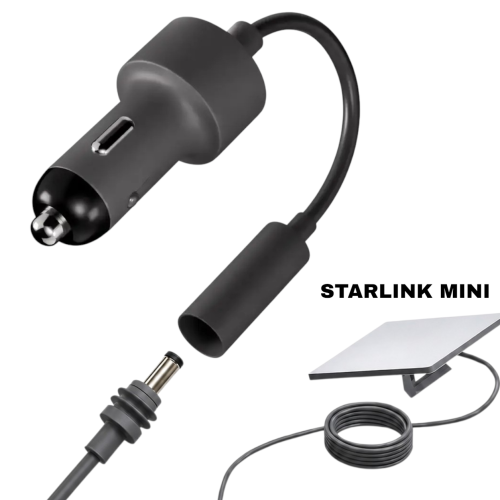 Купити автомобільний адаптер живлення (АЗУ) для Starlink Mini⚡Перетворює 12–24V у стабільні 20V, потужність 60W, вихідний струм до 3A⚡Працює від прикурювача автомобіля✅ Для подорожей, військових, волонтерів, експедицій та автономного живлення⏩ 