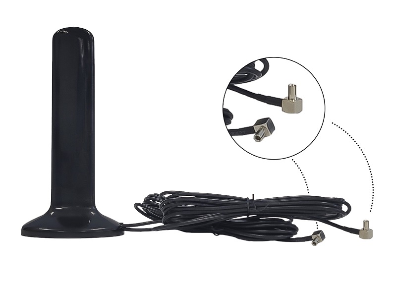 Антенна автомобильная MIMO TS-9 16 дБ 698-960/1700-2700 МГц. Фронтальный вид. Marketnet